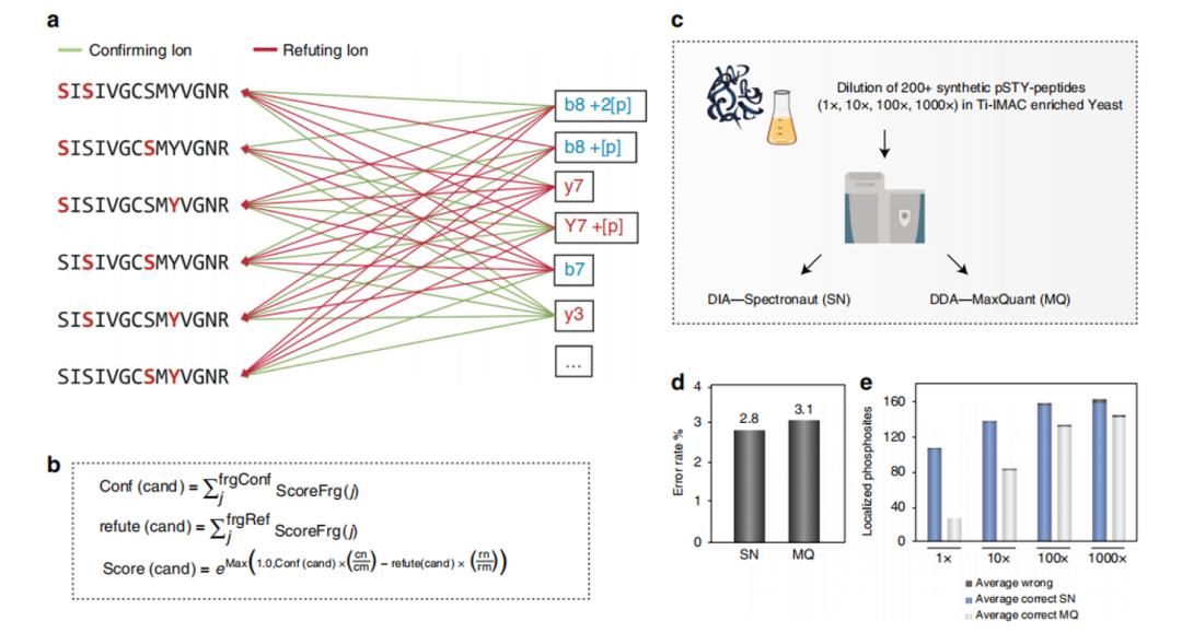 PTM Localization Algorithm Example and Experimental Results.