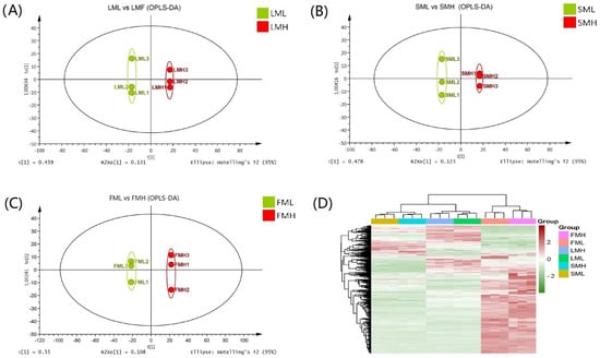 Metabolomics profiling between low and high RAA content pools.