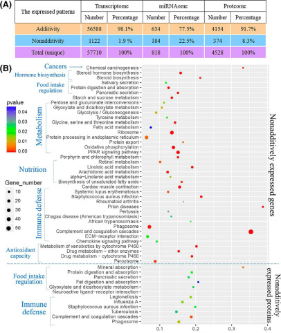 Overview of the expressed patterns of genes/miRNAs/proteins